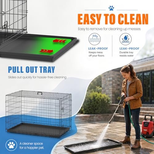 FDW 48 Foldable Metal Dog Crate